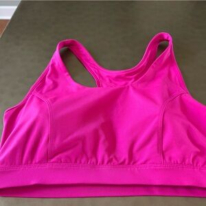 Tek Gear Bright Pink Athletic Sports Bra, Racer Back, Removable Pads, Size XL